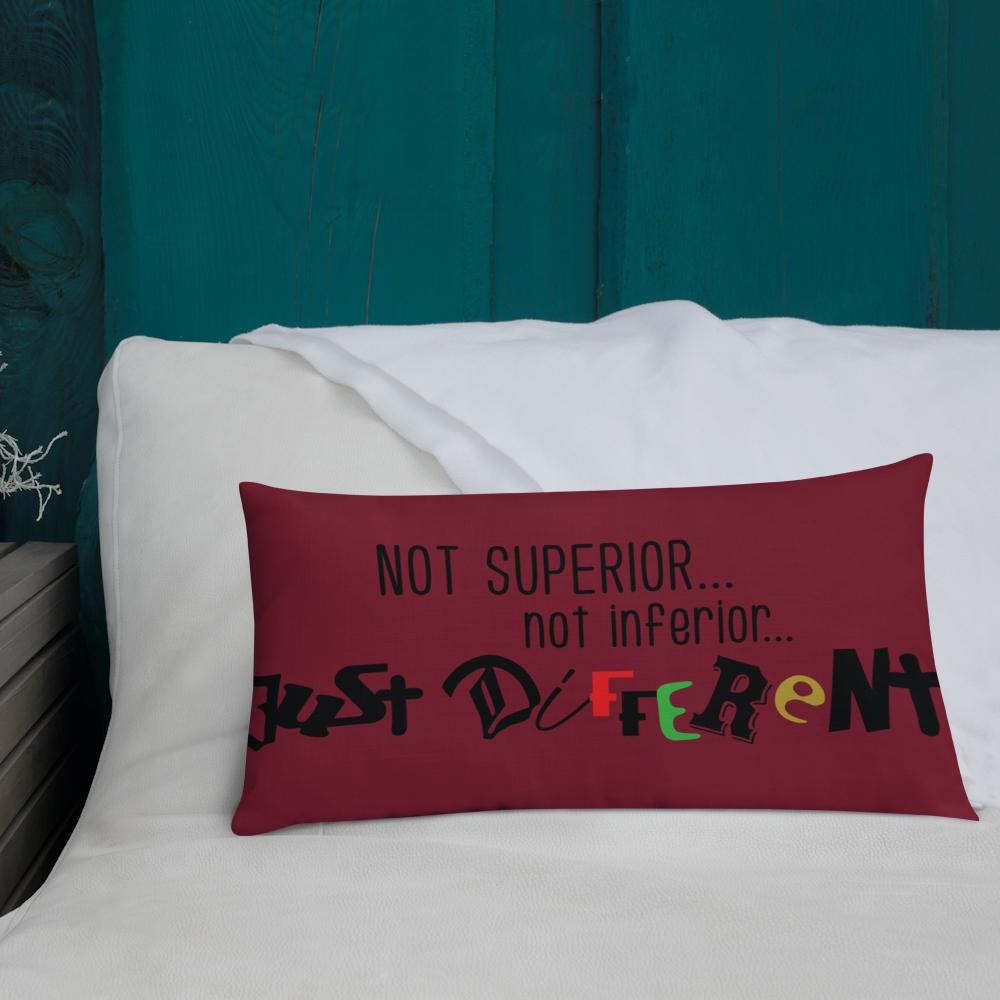 Premium Pillow with "Just Different" Design