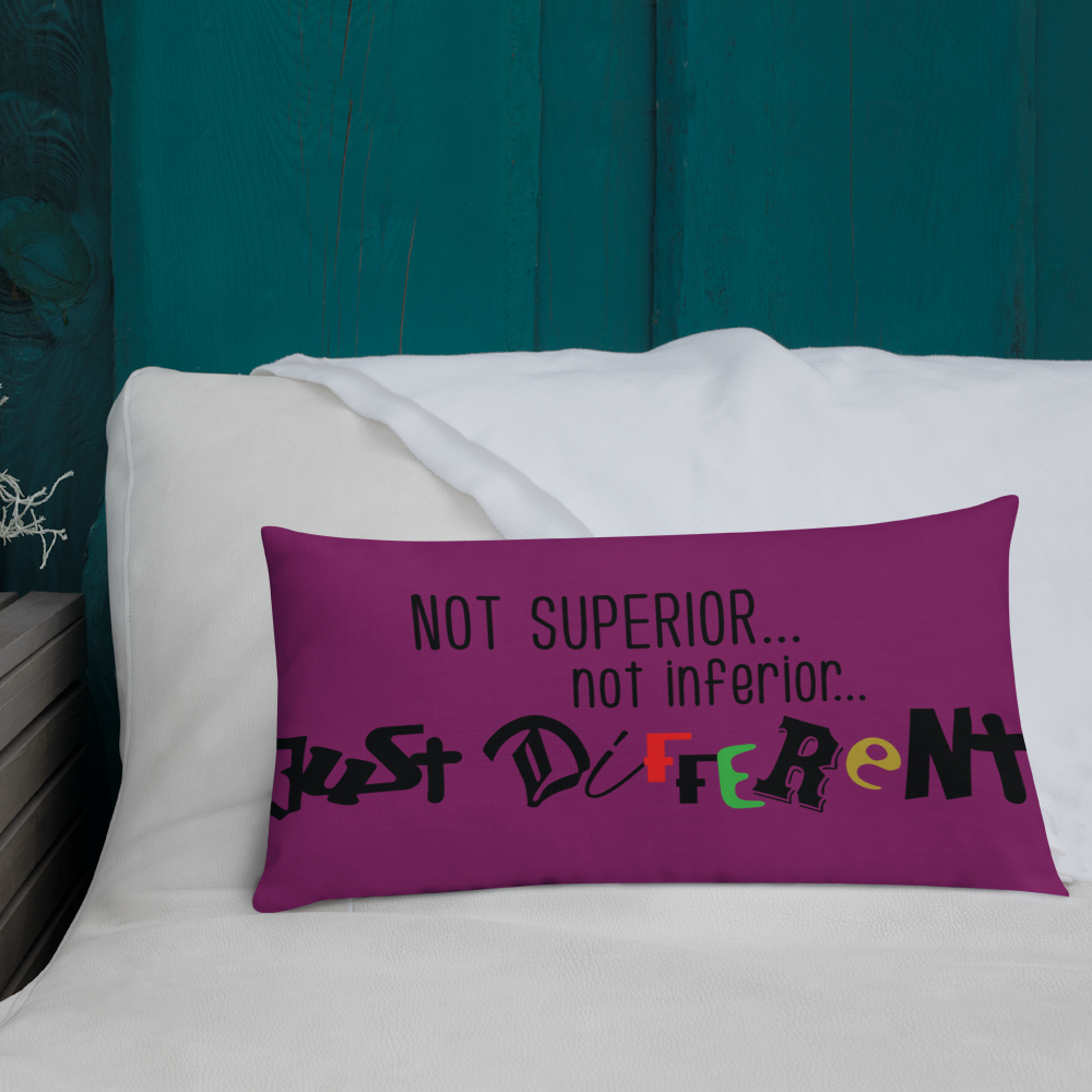 Premium Pillow with "Just Different" Design