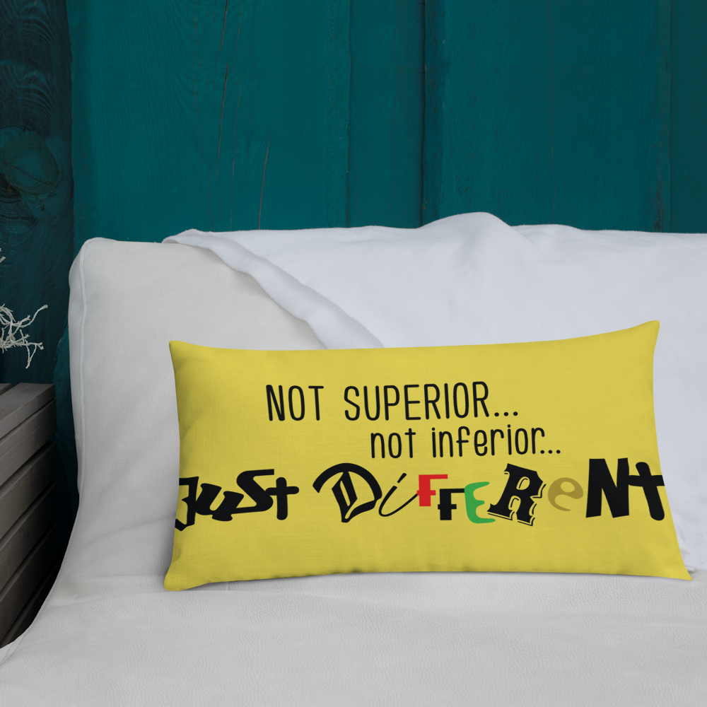 Premium Pillow with "Just Different" Design