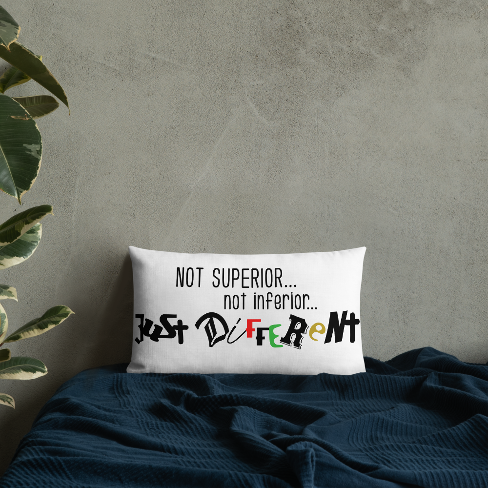 Premium Pillow with "Just Different" Design
