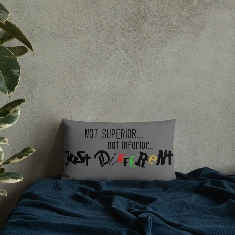 Premium Pillow with "Just Different" Design
