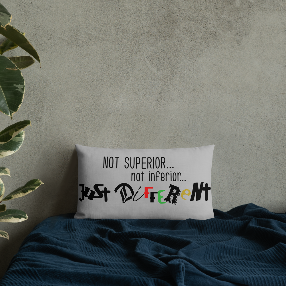 Premium Pillow with "Just Different" Design