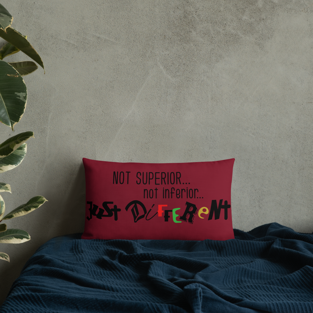 Premium Pillow with "Just Different" Design