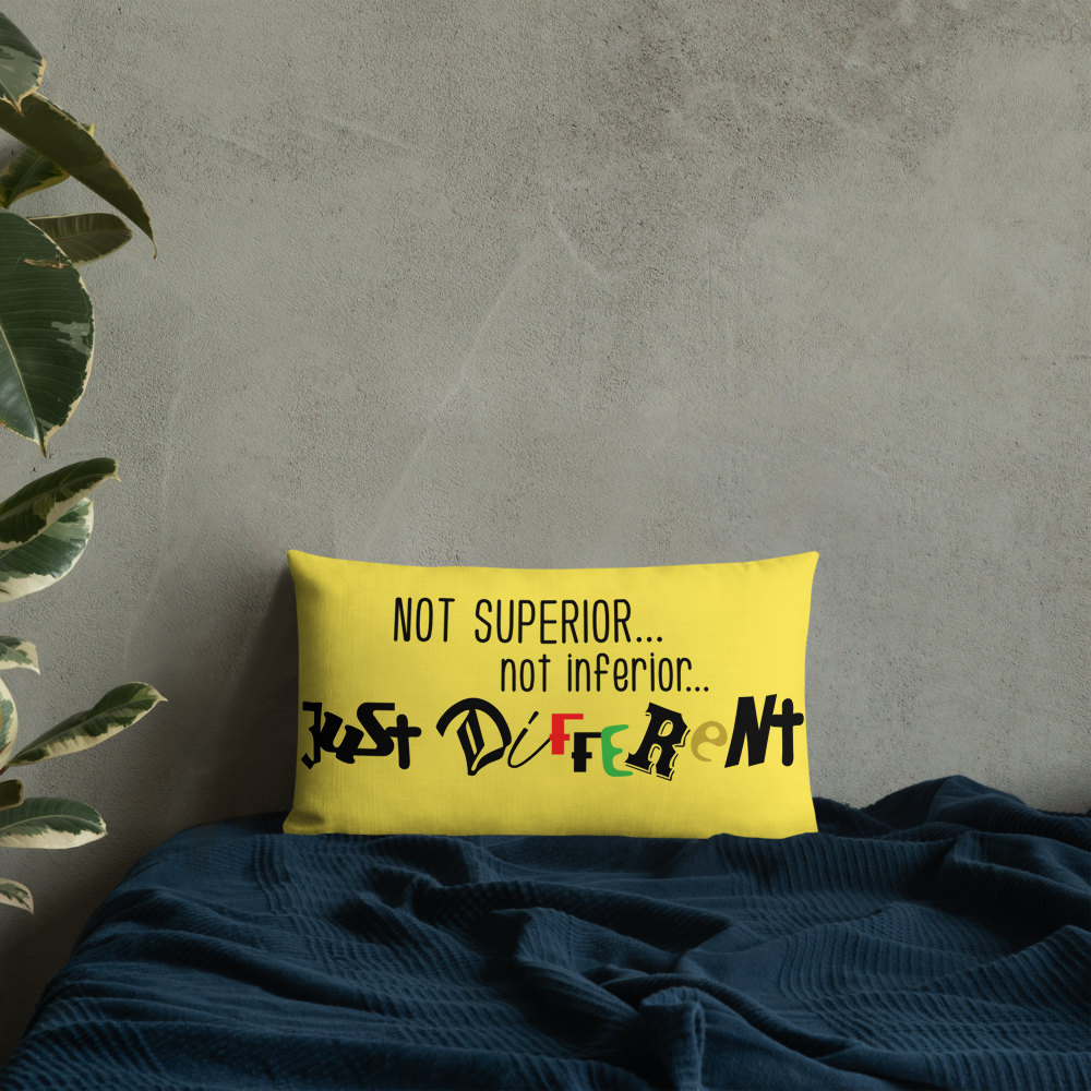 Premium Pillow with "Just Different" Design
