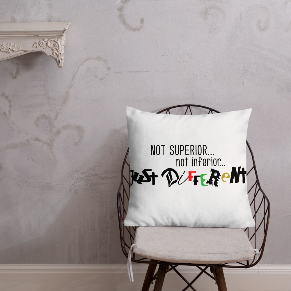 Premium Pillow with "Just Different" Design