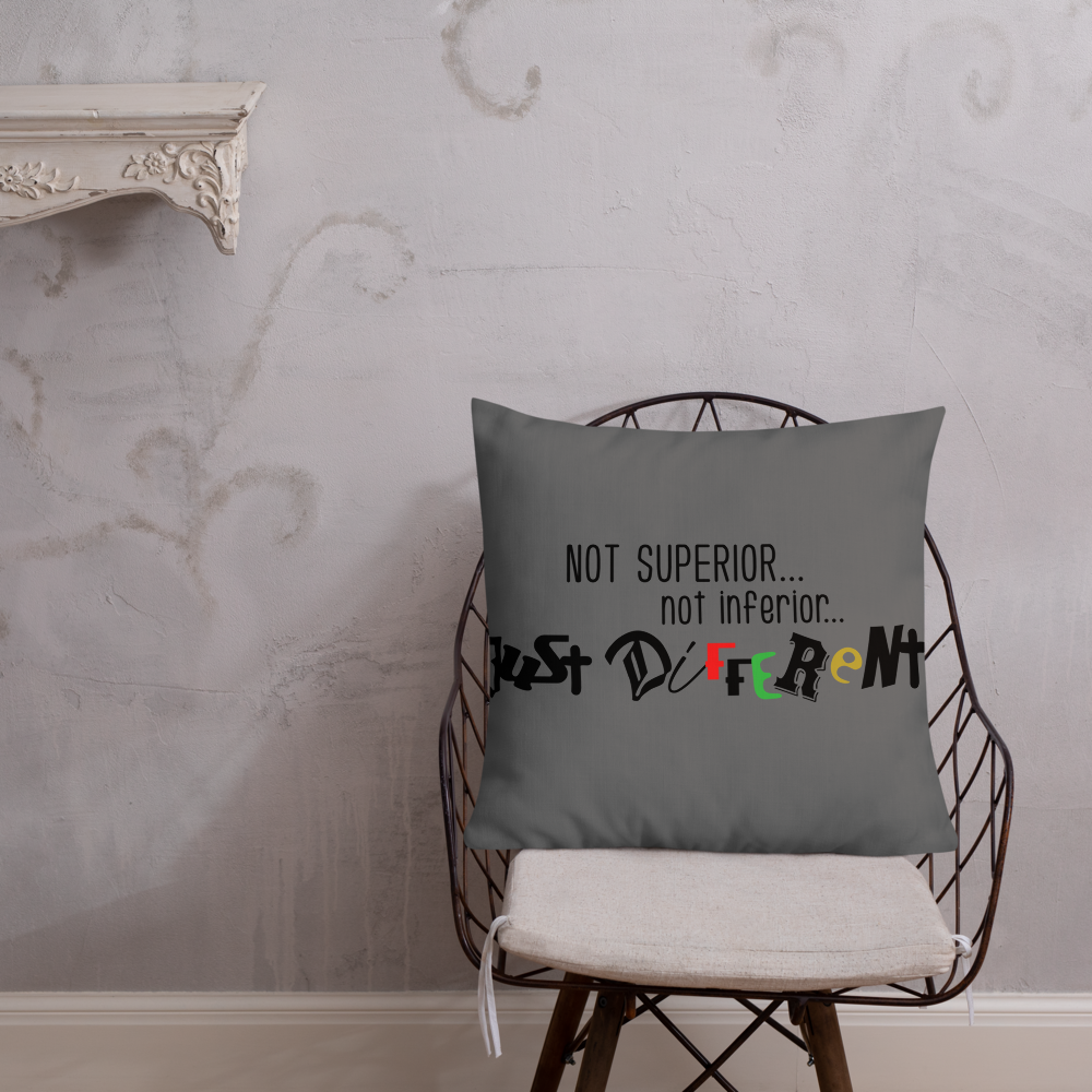 Premium Pillow with "Just Different" Design
