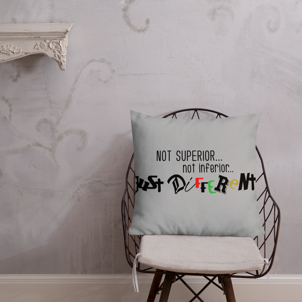 Premium Pillow with "Just Different" Design