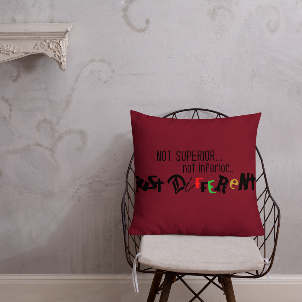 Premium Pillow with "Just Different" Design