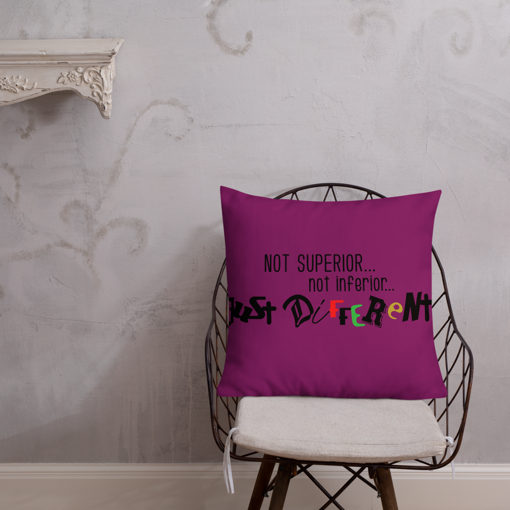 Premium Pillow with "Just Different" Design