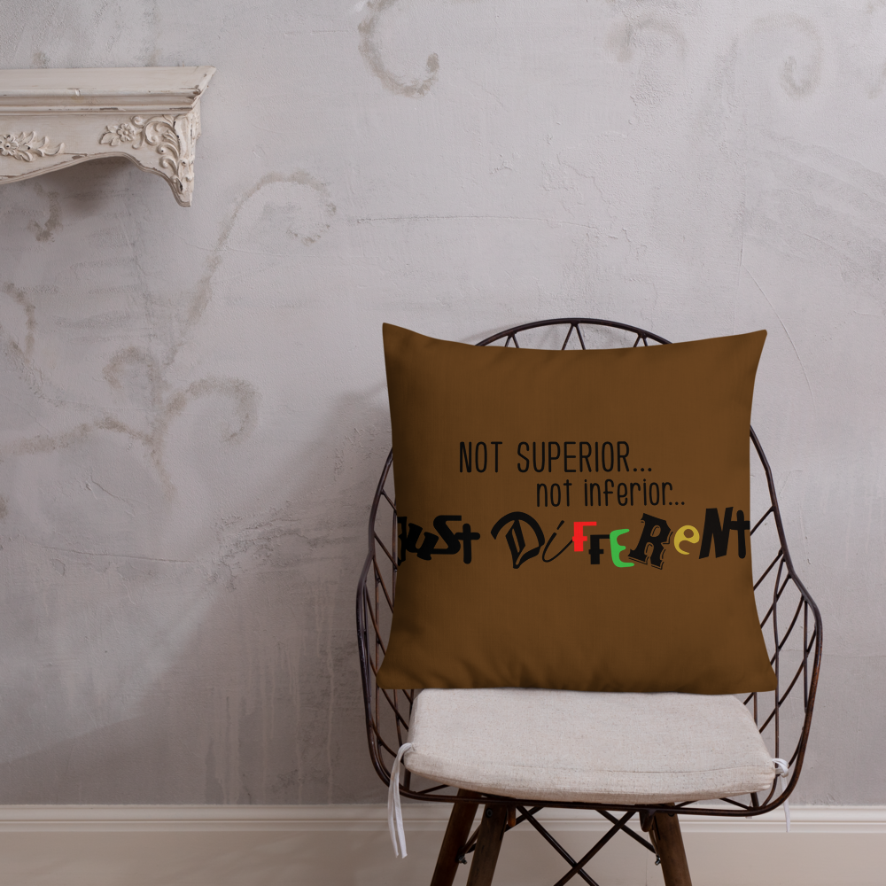 Premium Pillow with "Just Different" Design