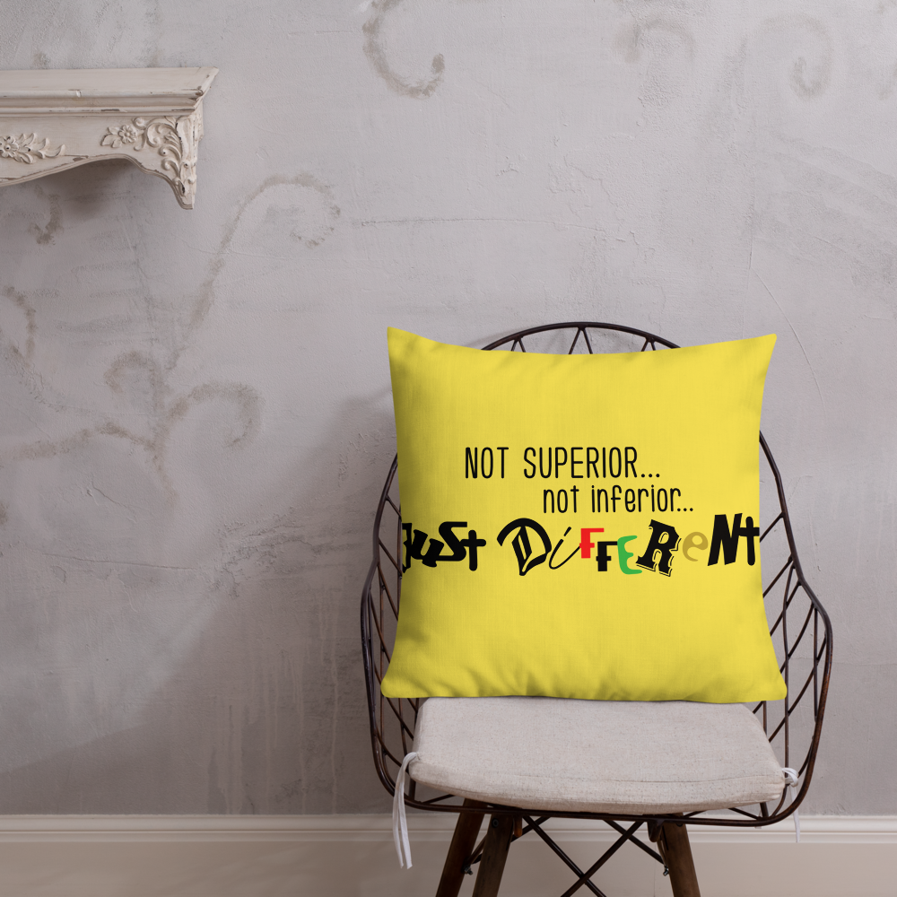 Premium Pillow with "Just Different" Design