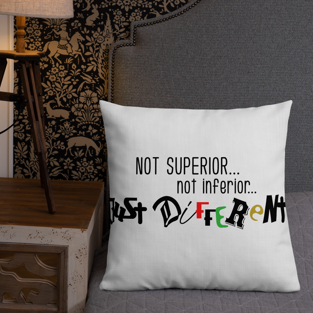 Premium Pillow with "Just Different" Design