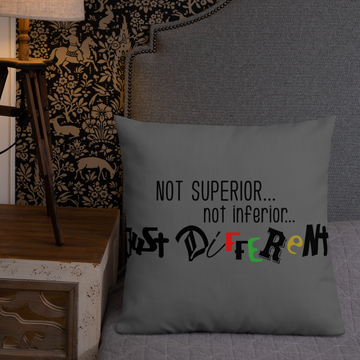 Premium Pillow with "Just Different" Design