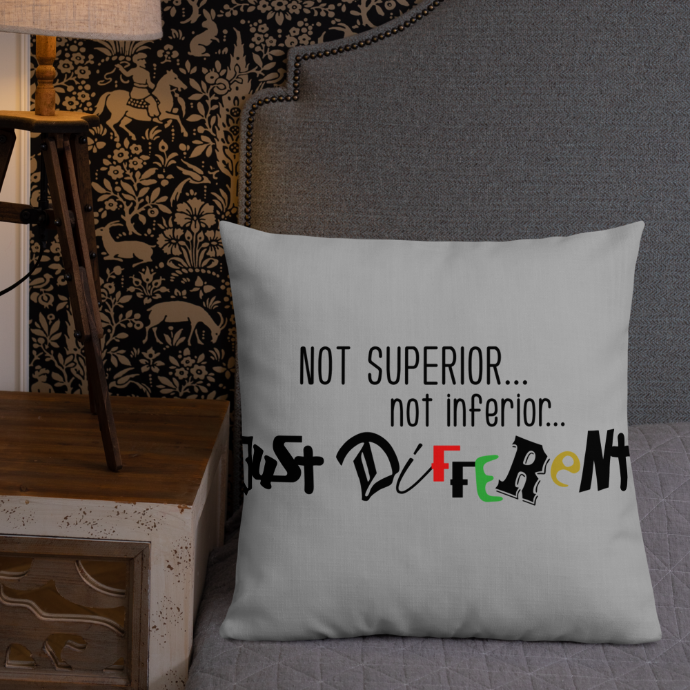 Premium Pillow with "Just Different" Design