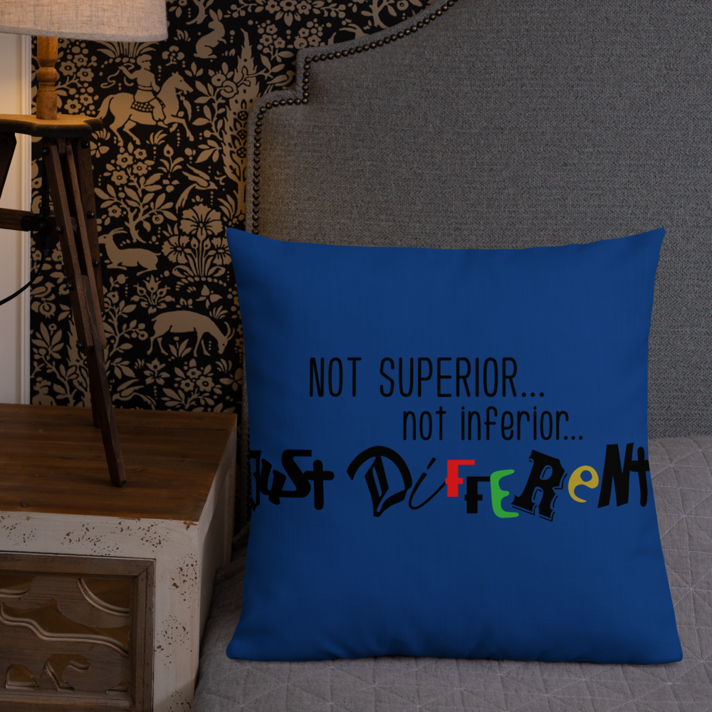 Premium Pillow with "Just Different" Design