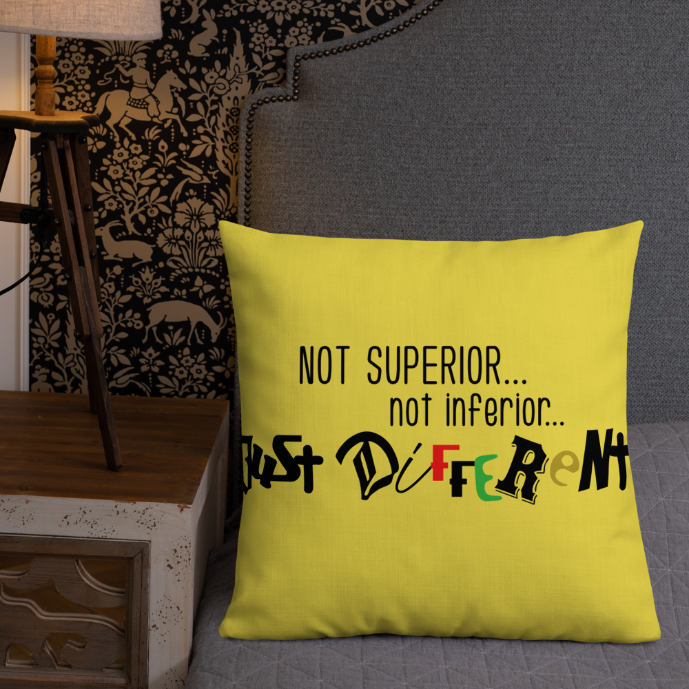 Premium Pillow with "Just Different" Design