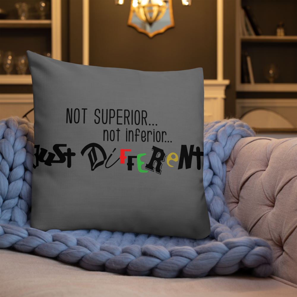 Premium Pillow with "Just Different" Design