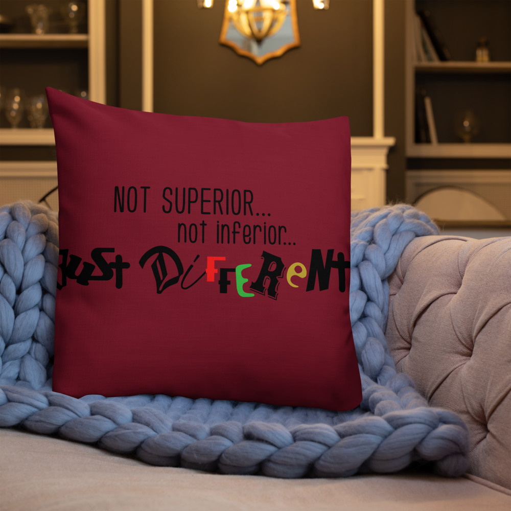 Premium Pillow with "Just Different" Design