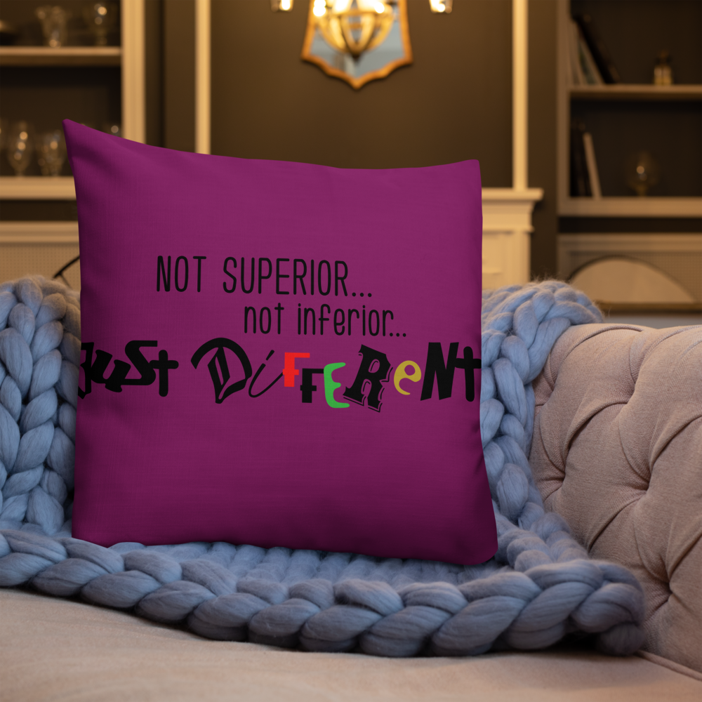 Premium Pillow with "Just Different" Design