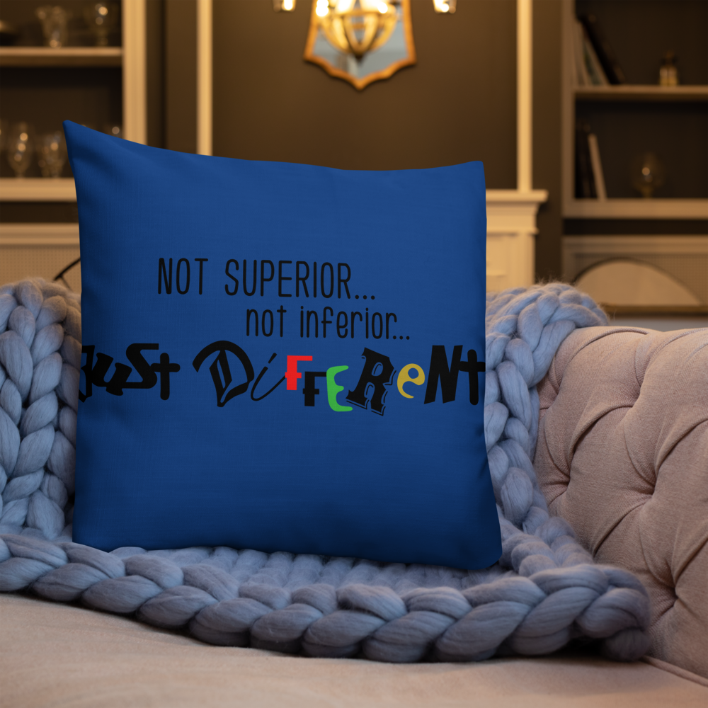 Premium Pillow with "Just Different" Design