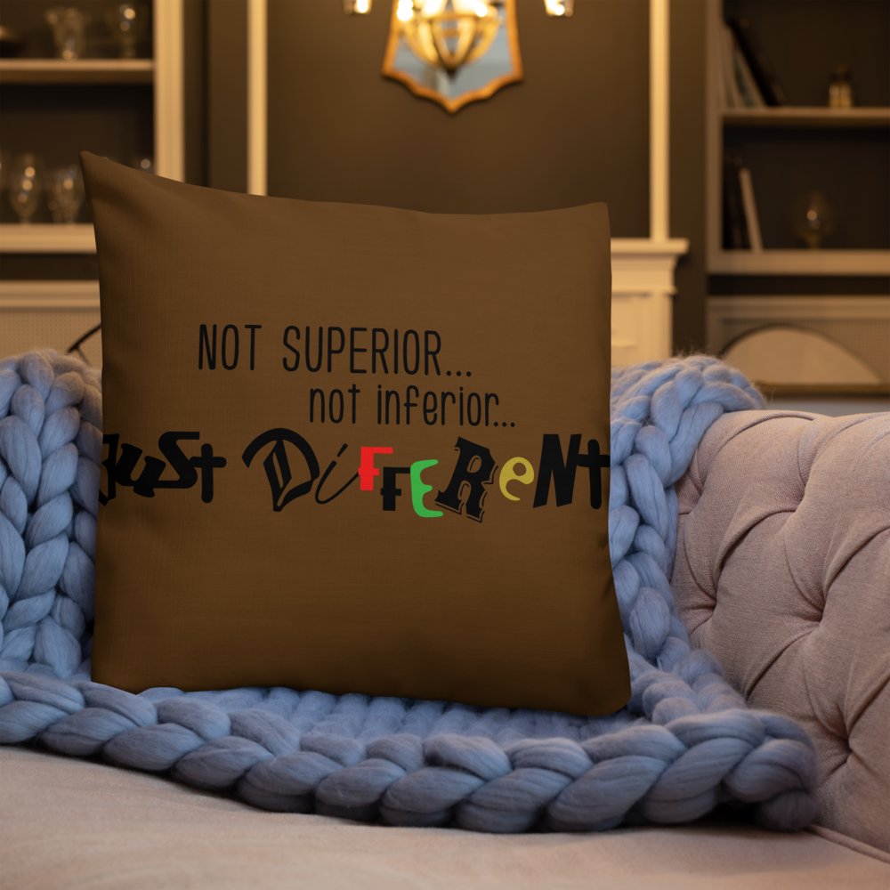 Premium Pillow with "Just Different" Design