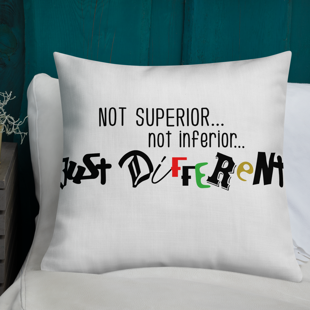 Premium Pillow with "Just Different" Design