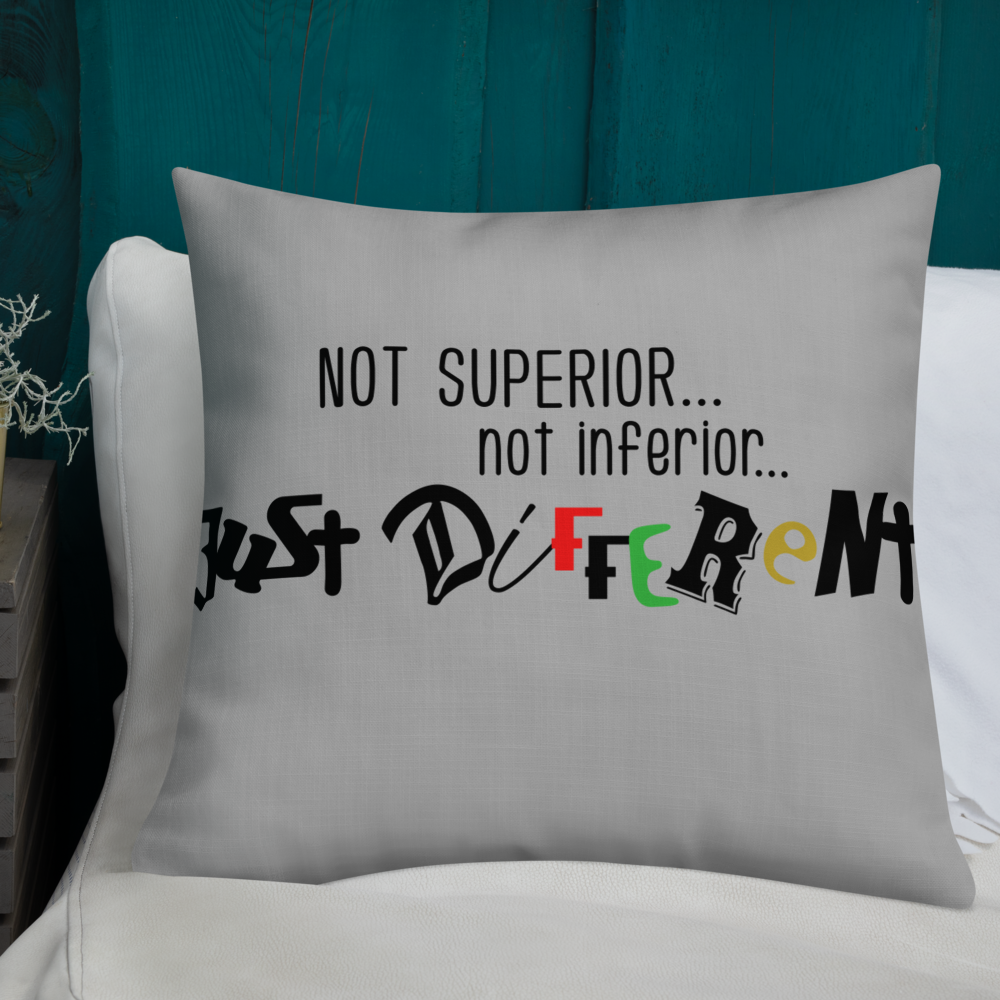 Premium Pillow with "Just Different" Design