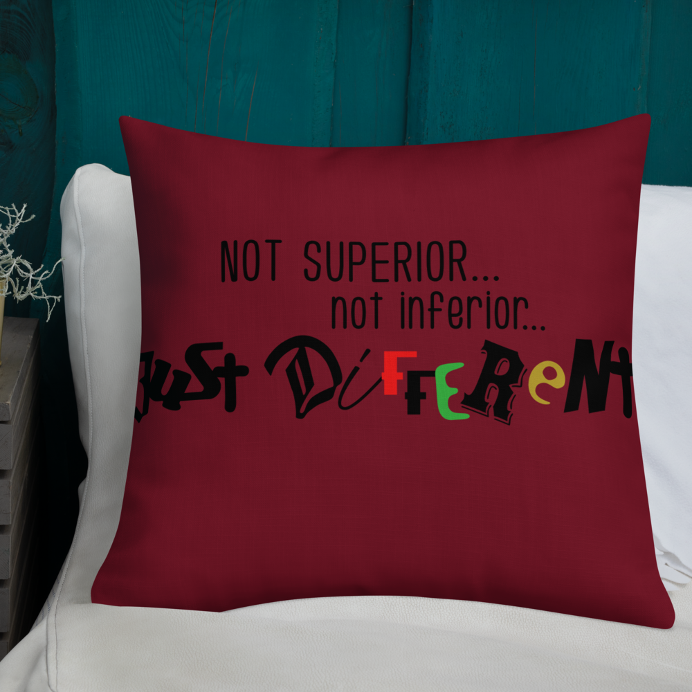 Premium Pillow with "Just Different" Design