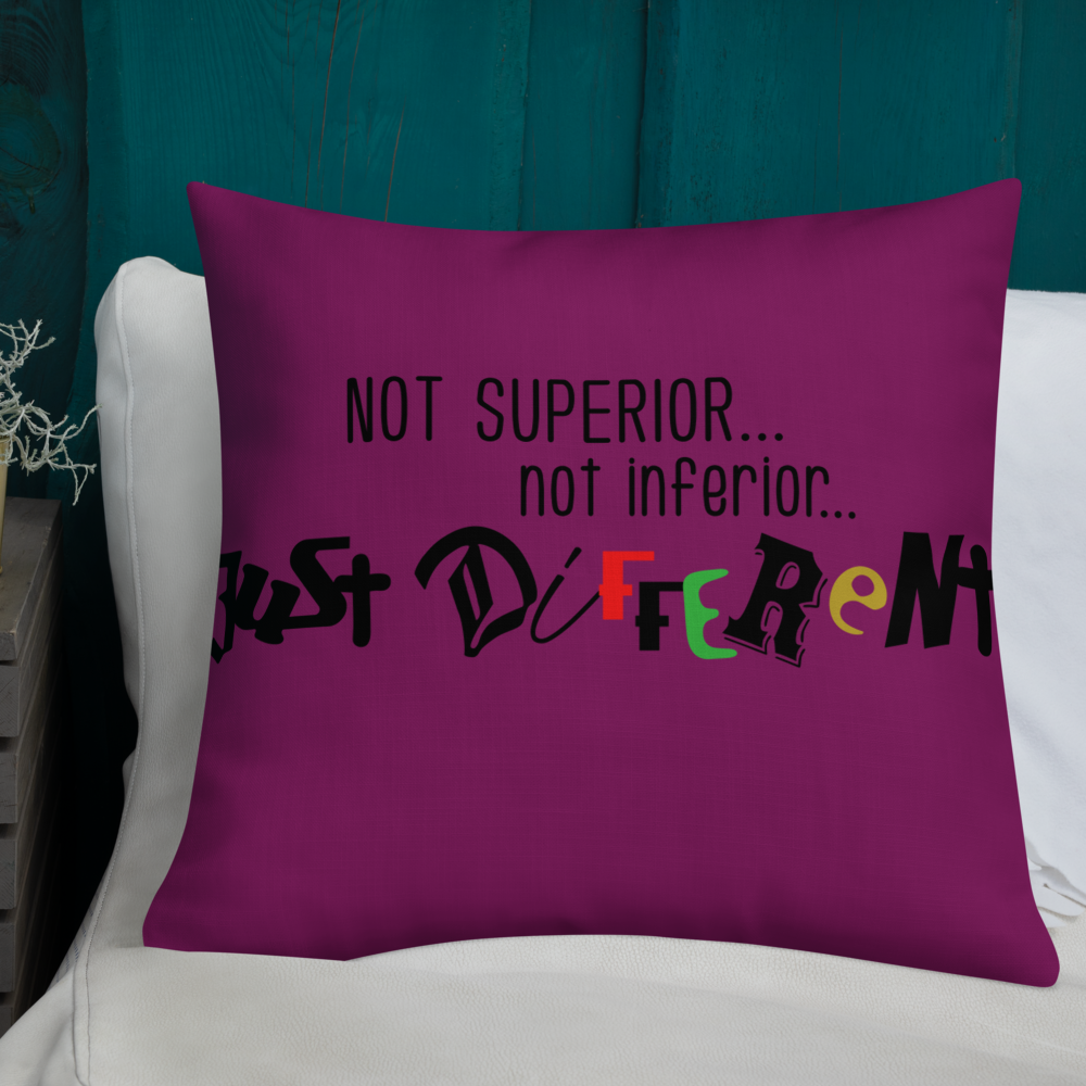 Premium Pillow with "Just Different" Design