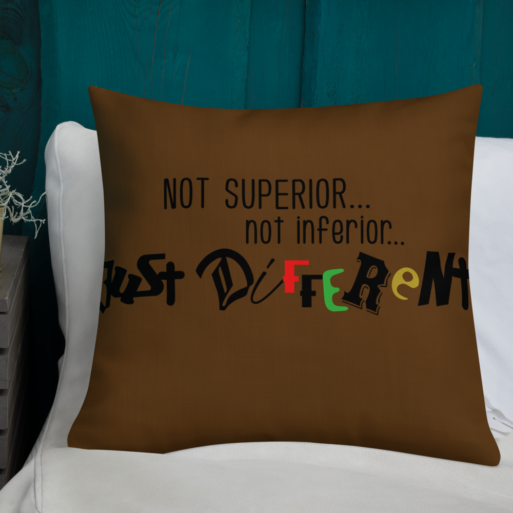 Premium Pillow with "Just Different" Design