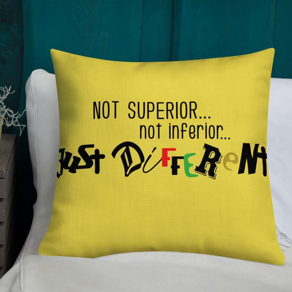 Premium Pillow with "Just Different" Design