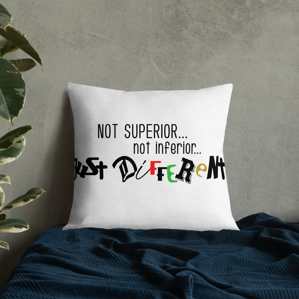 Premium Pillow with "Just Different" Design