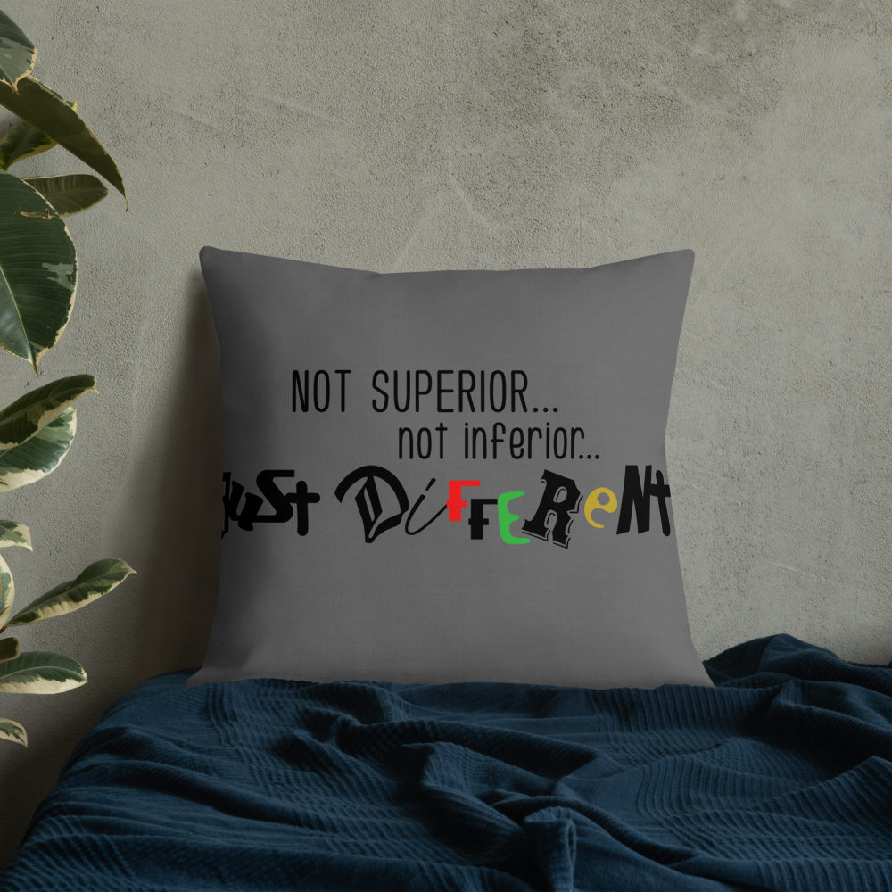 Premium Pillow with "Just Different" Design