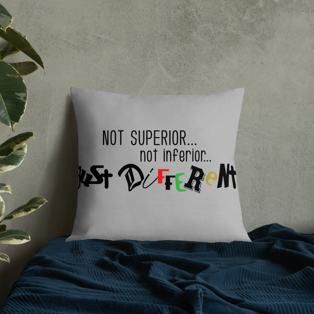 Premium Pillow with "Just Different" Design