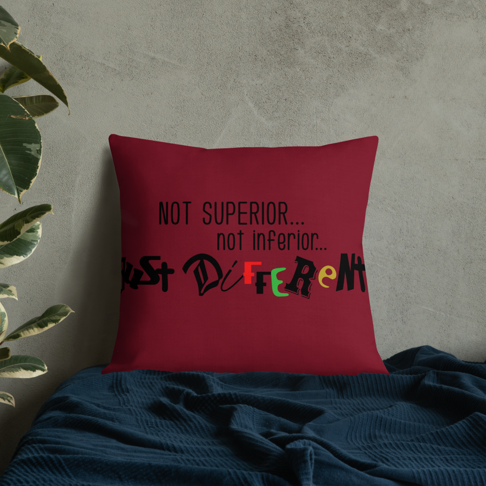 Premium Pillow with "Just Different" Design