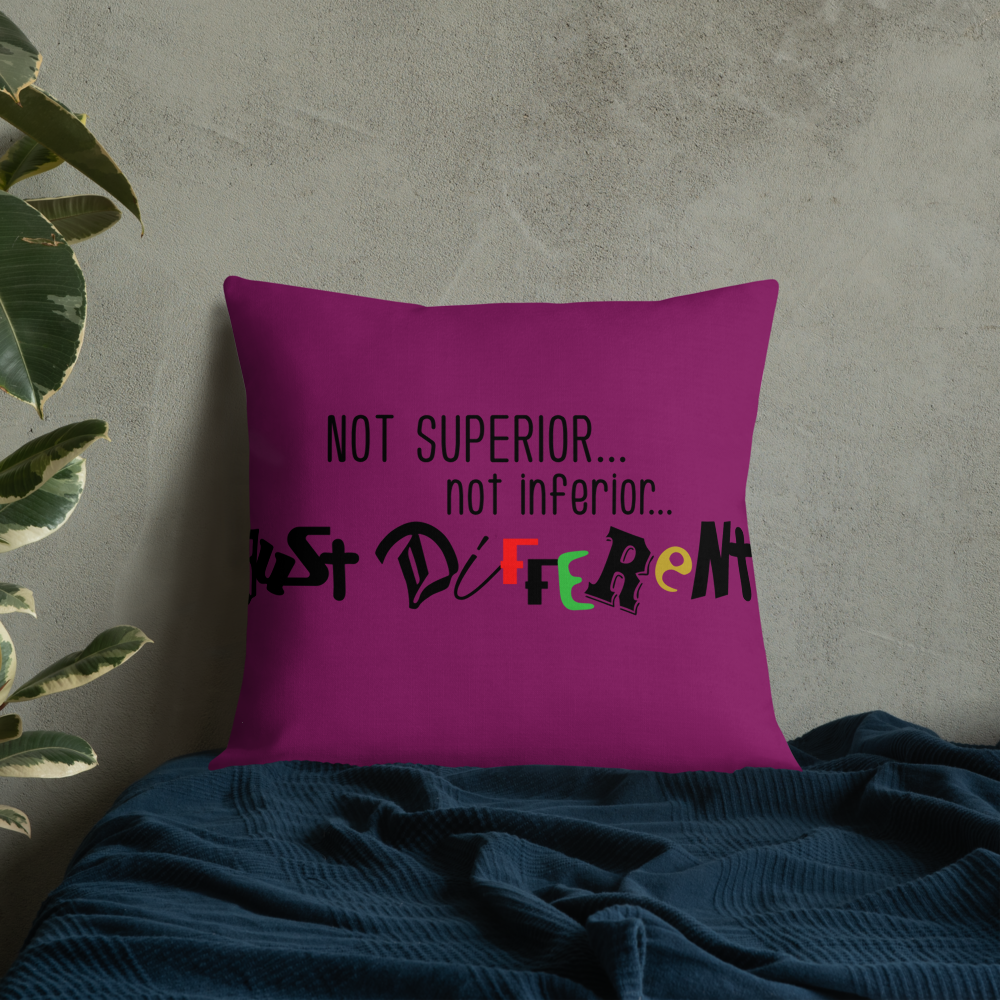 Premium Pillow with "Just Different" Design