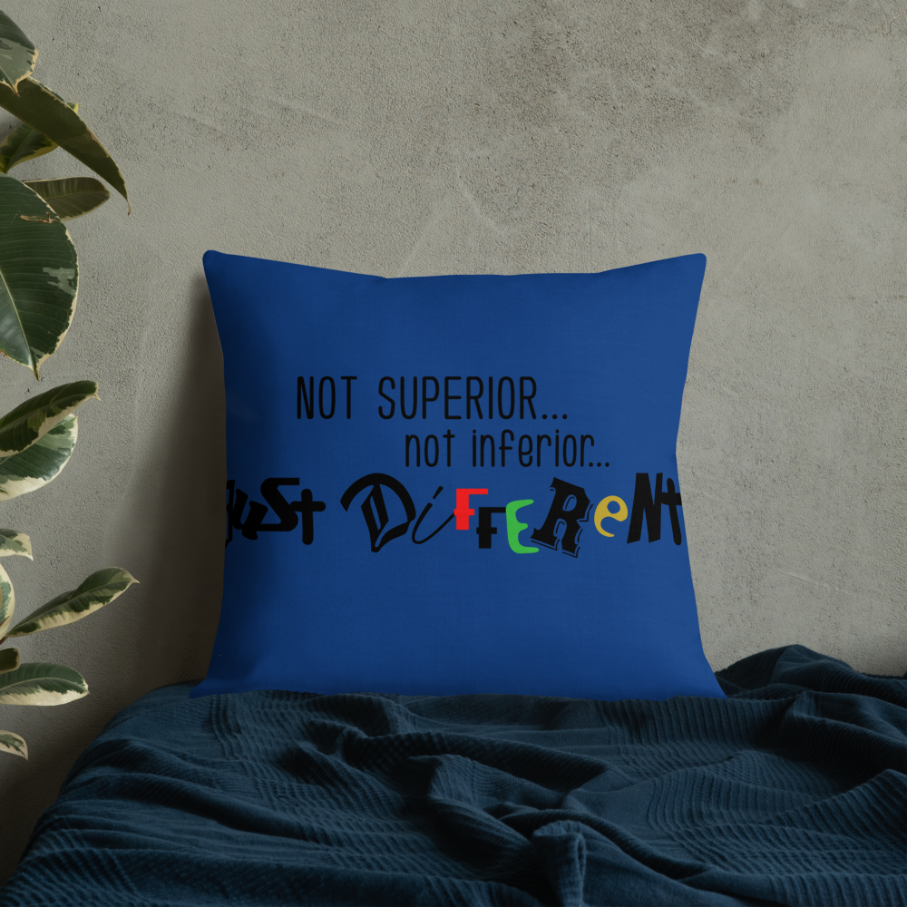 Premium Pillow with "Just Different" Design