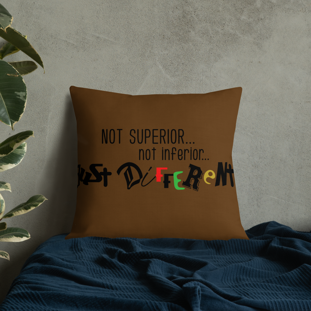 Premium Pillow with "Just Different" Design