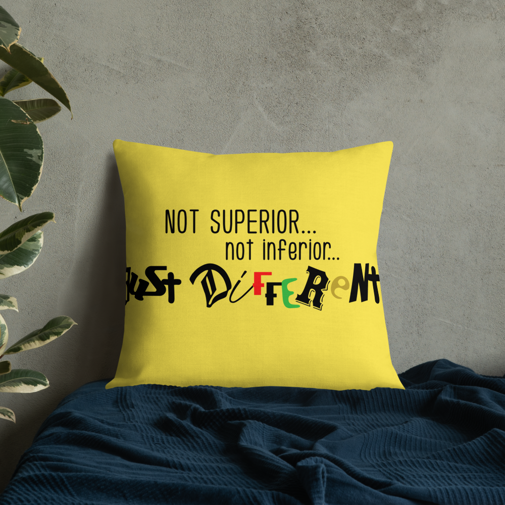 Premium Pillow with "Just Different" Design