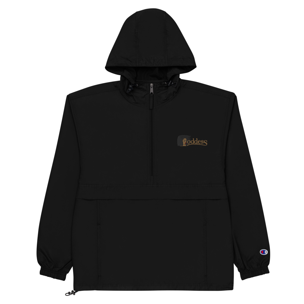 Champion Packable Jacket with Embroidered "Goddess" Design