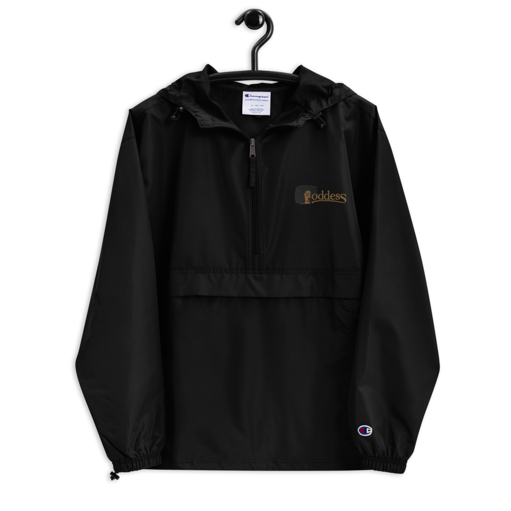 Champion Packable Jacket with Embroidered "Goddess" Design