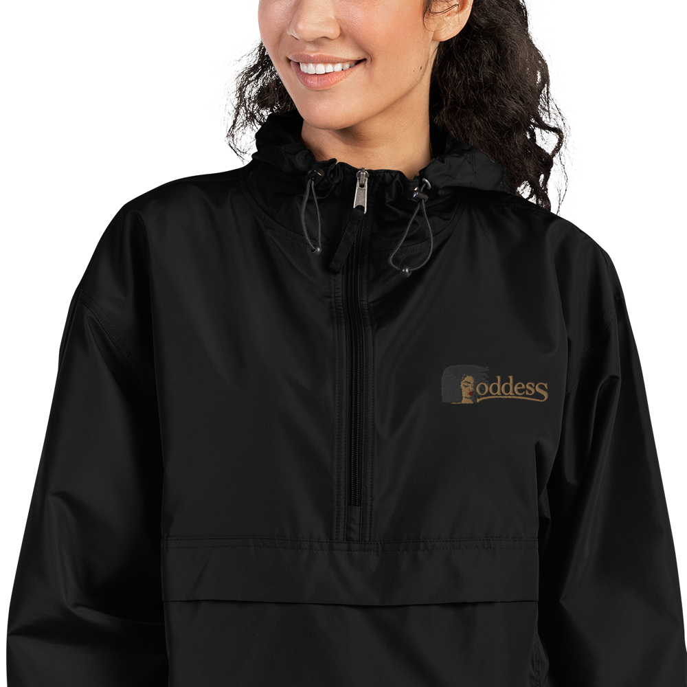 Champion Packable Jacket with Embroidered "Goddess" Design
