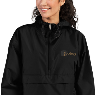 Champion Packable Jacket with Embroidered "Goddess" Design