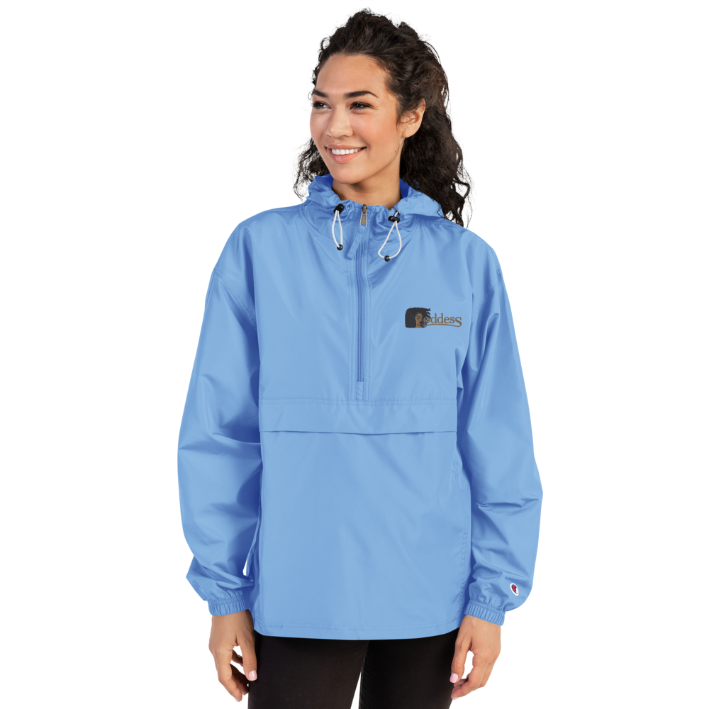 Champion Packable Jacket with Embroidered "Goddess" Design