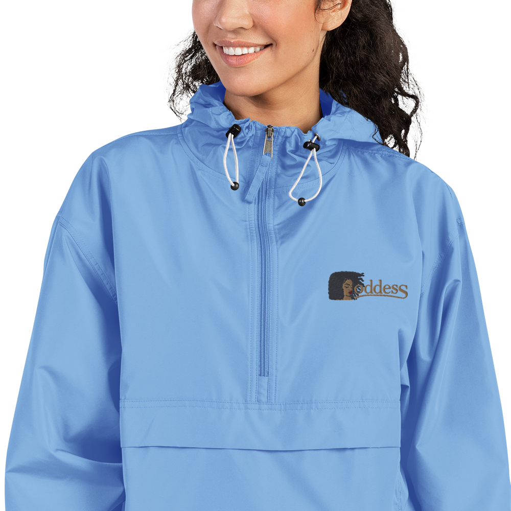 Champion Packable Jacket with Embroidered "Goddess" Design