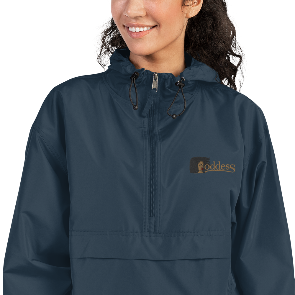 Champion Packable Jacket with Embroidered "Goddess" Design