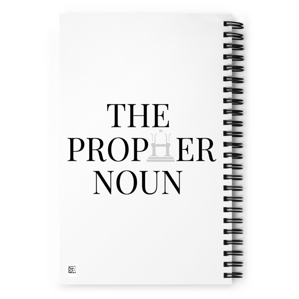 Spiral Notebook with "Goddess" and "The PropHer Noun" Designs
