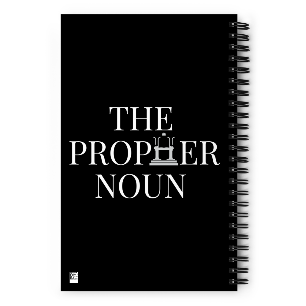 Spiral Notebook with "Goddess" and "The PropHer Noun" Designs