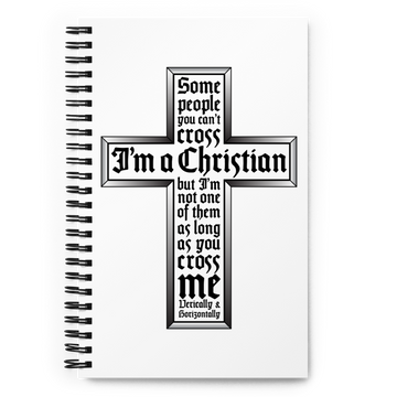 White Spiral Notebook with "Cross" Design