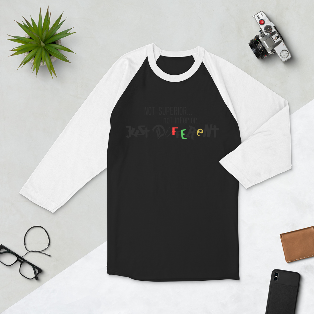 3/4 Sleeve Raglan Shirt with "Just Different" Design